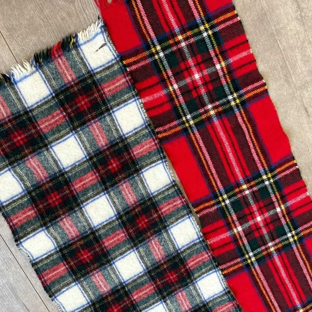 Beautiful vintage wool plaid winter scarves Glenn Appin of Scottland & Unknown